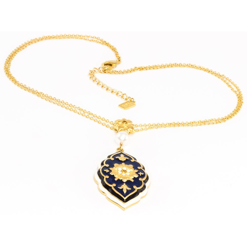 Medieval Floral Azure Pendant