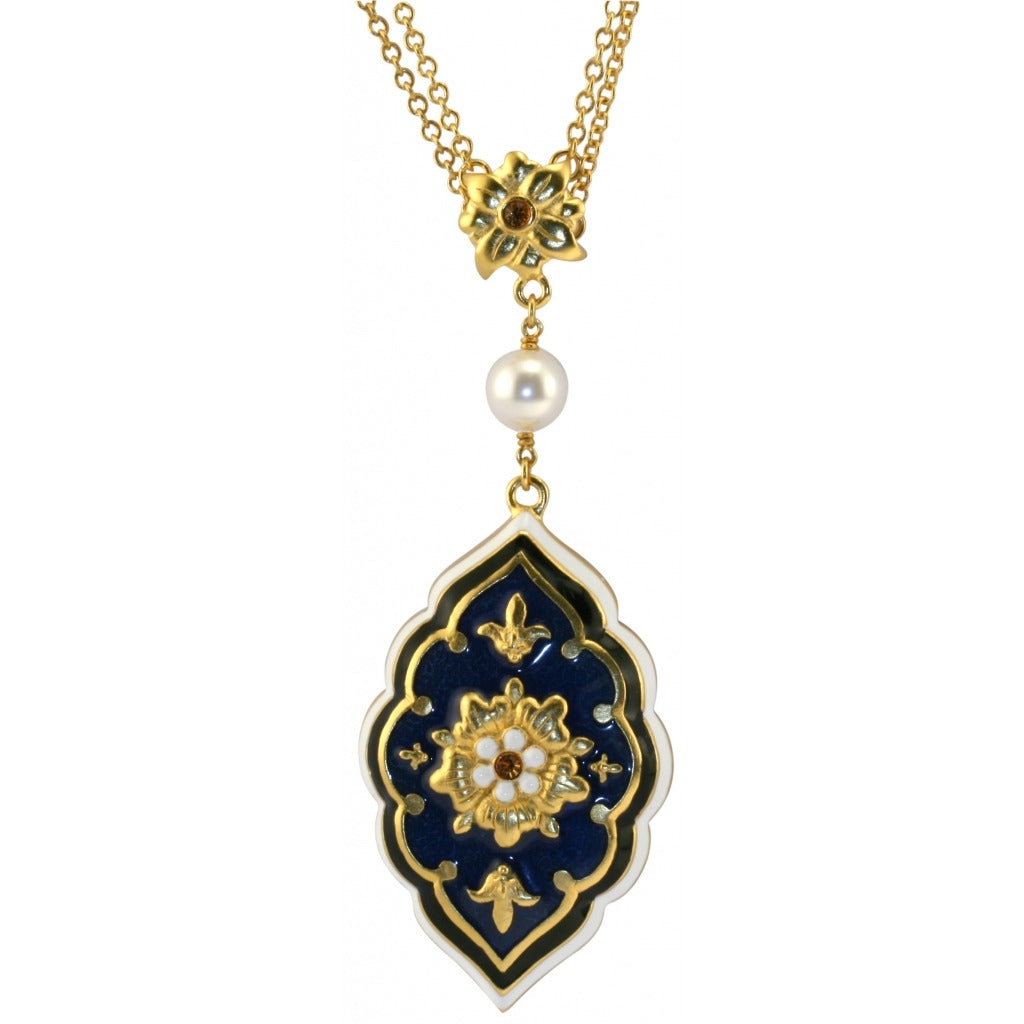 Medieval Floral Azure Pendant
