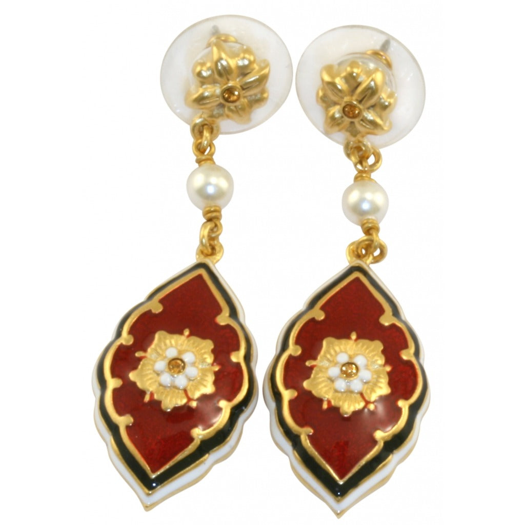 Medieval Floral Rouge Earrings