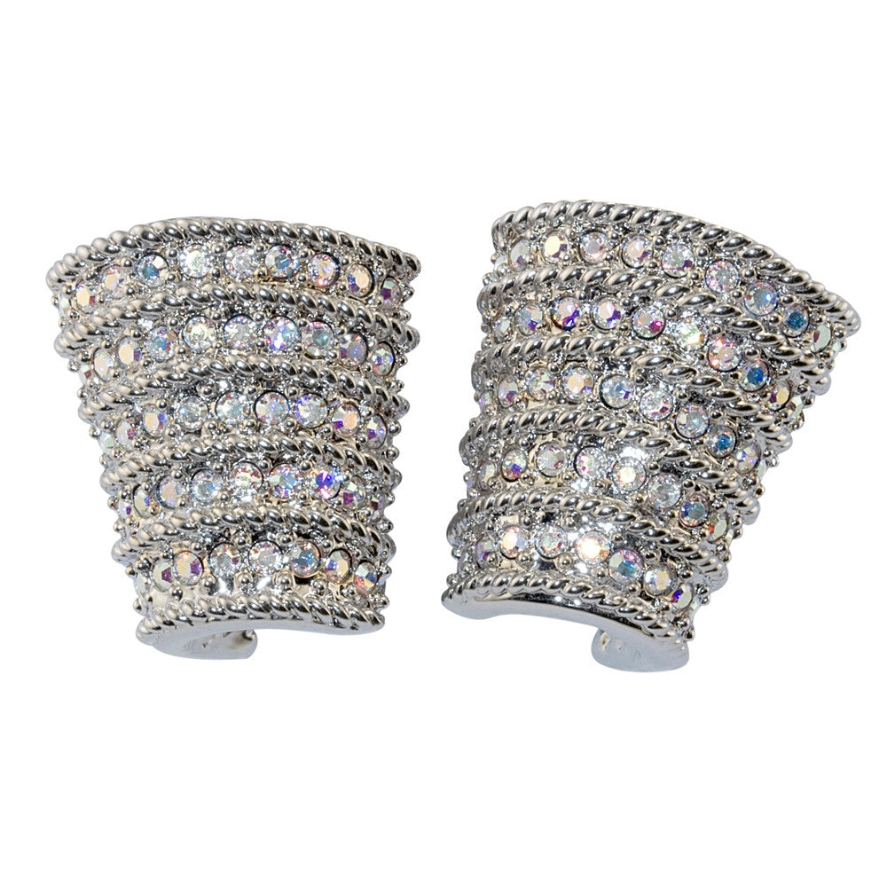 Meryl Streep Crystal Ribbed Earrings