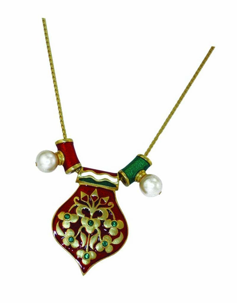 Mughal-Inspired Reversible Red and Green Pendant