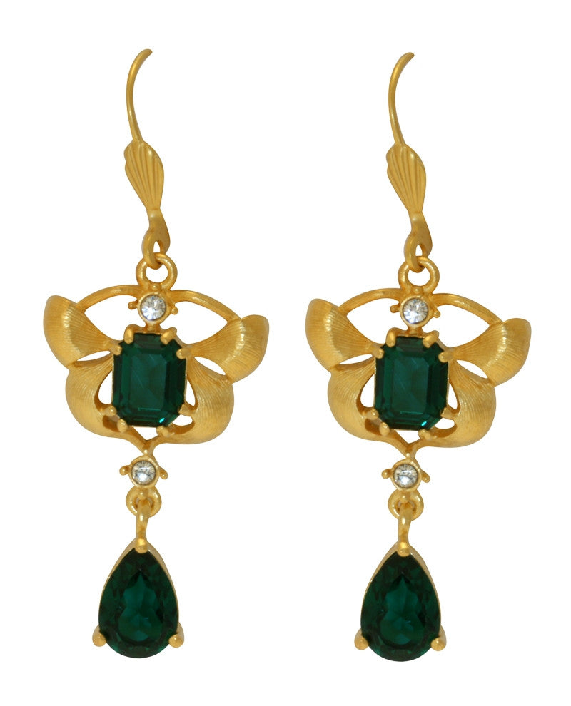 Orchid Delight Green Earrings