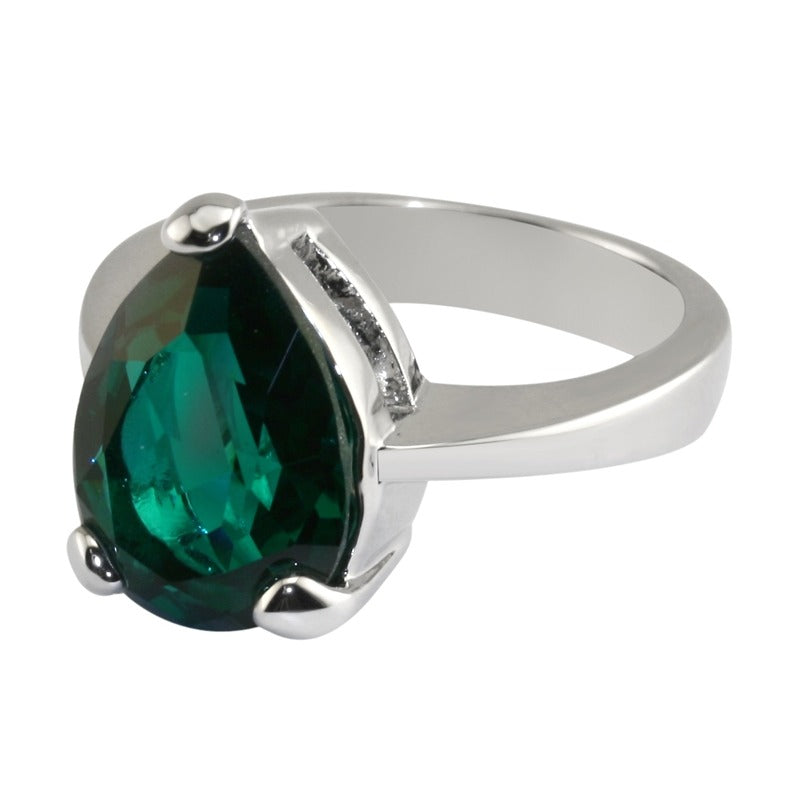 Queen Victoria's Emerald Crystal Collet Drop Ring