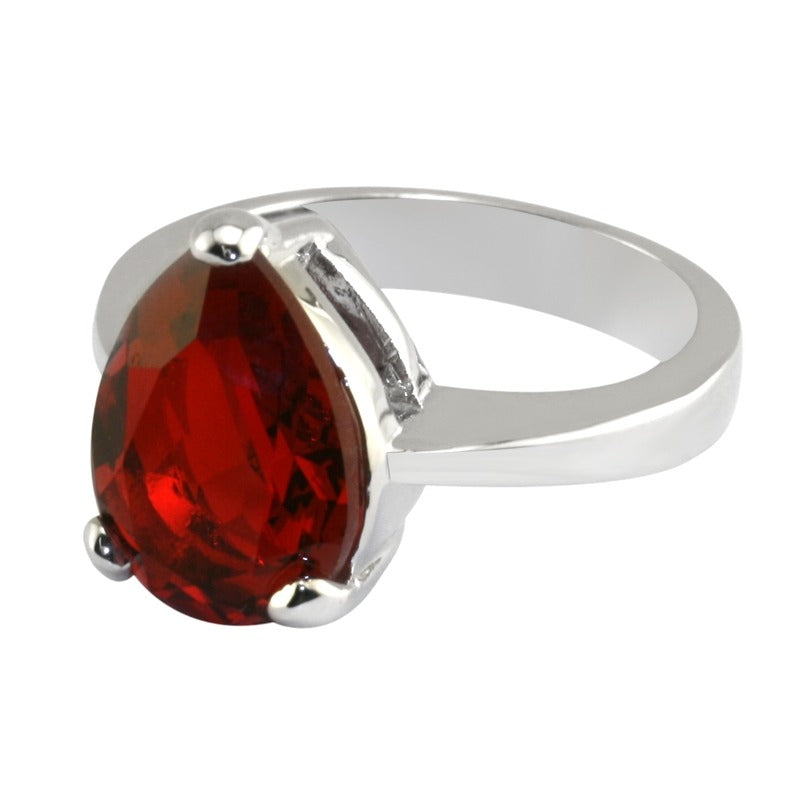 Queen Victoria's Ruby Crystal Collet Drop Ring