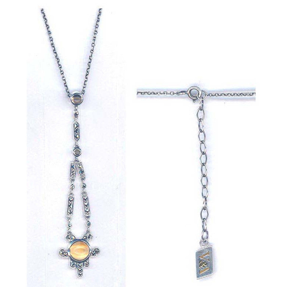 Silver Art Deco Citrine Pendant