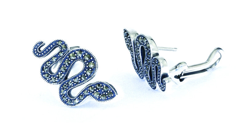 Sterling Silver Serpent Earrings