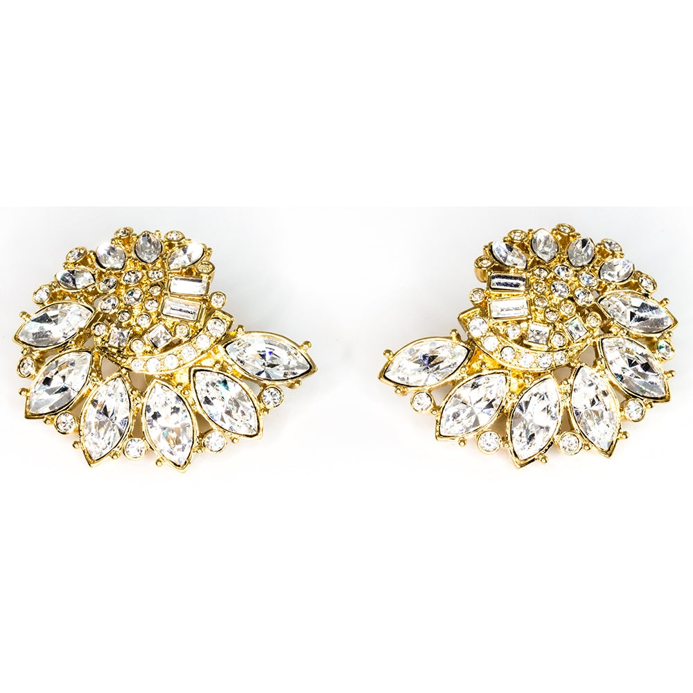 Treasures of the Earth Crystal Gold Plated Earrings
