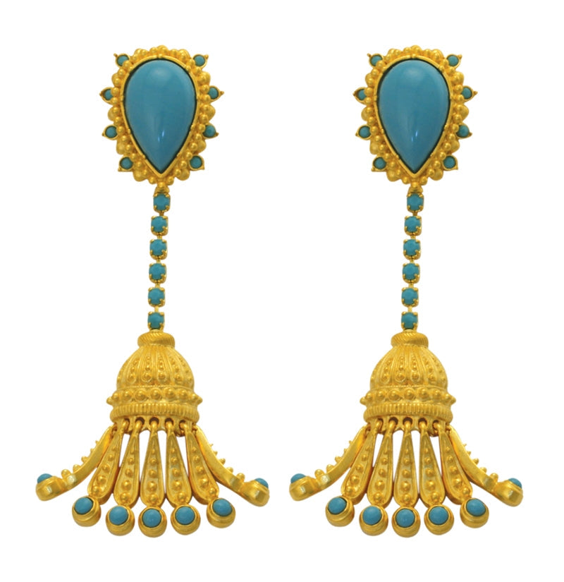 Turquoise Tassel Earrings