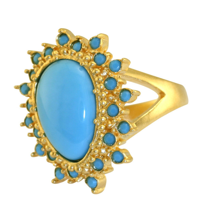 Turquoise Tassle Ring