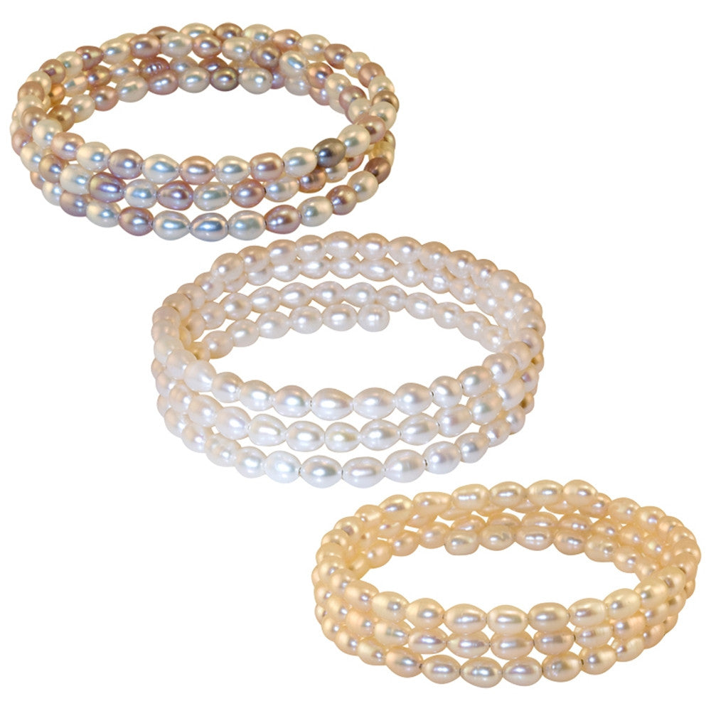 Rice Pearl Coil Bracelet