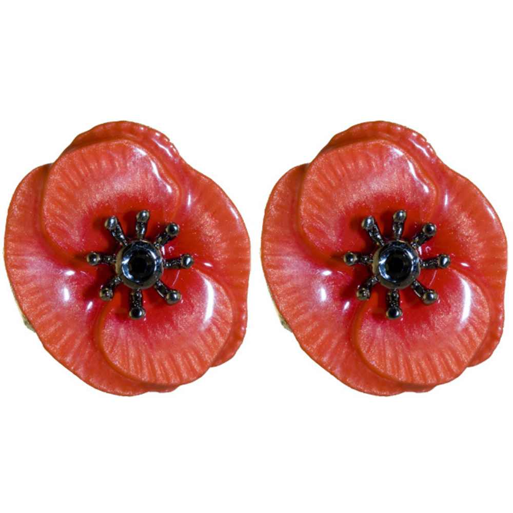 August Poppy - Earrings on a white background (photo 2)